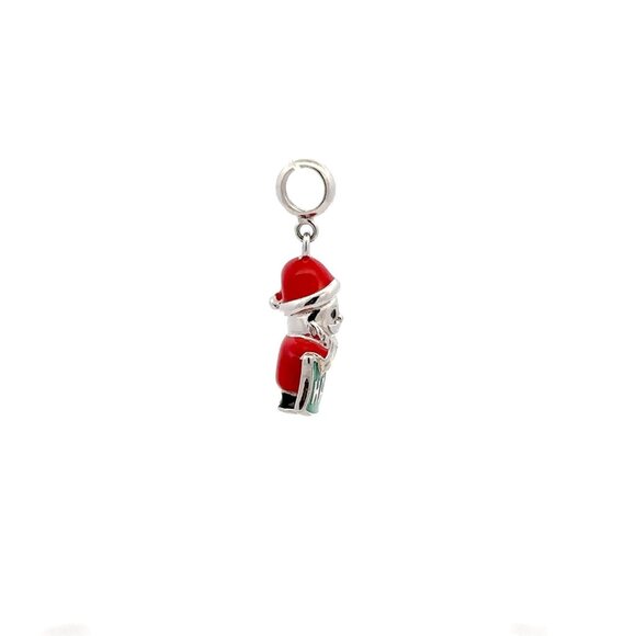 925 Sterling Silver Charm Happy Santa Claus Christmas Holiday for Bracelet - Picture 5 of 5